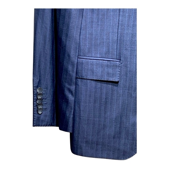Men’s Hugo Boss Tailored Blue Stripe Two Button Blazer - Picture 3 of 4